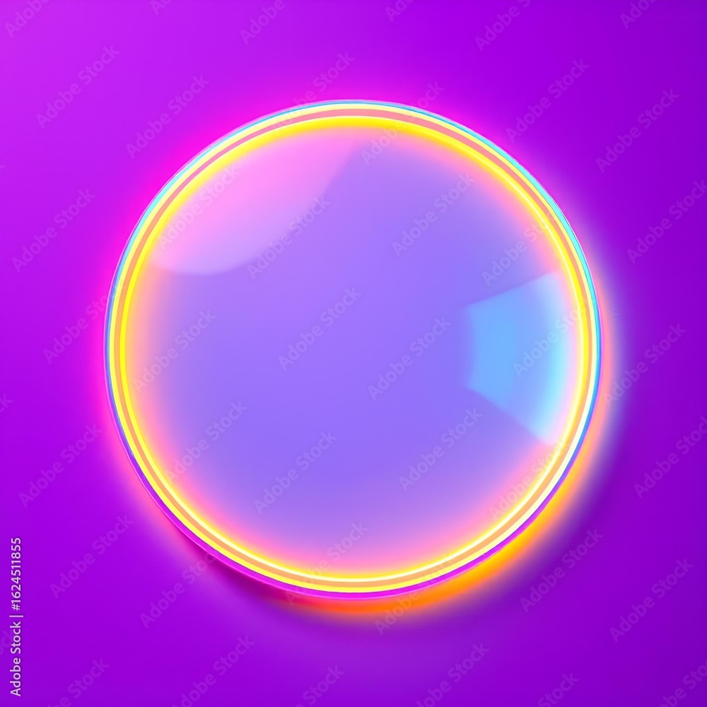 Fototapeta premium Neon Glow Circle Purple Background