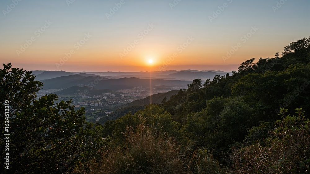 Fototapeta premium Breathtaking natural landscape bathed in sunset light