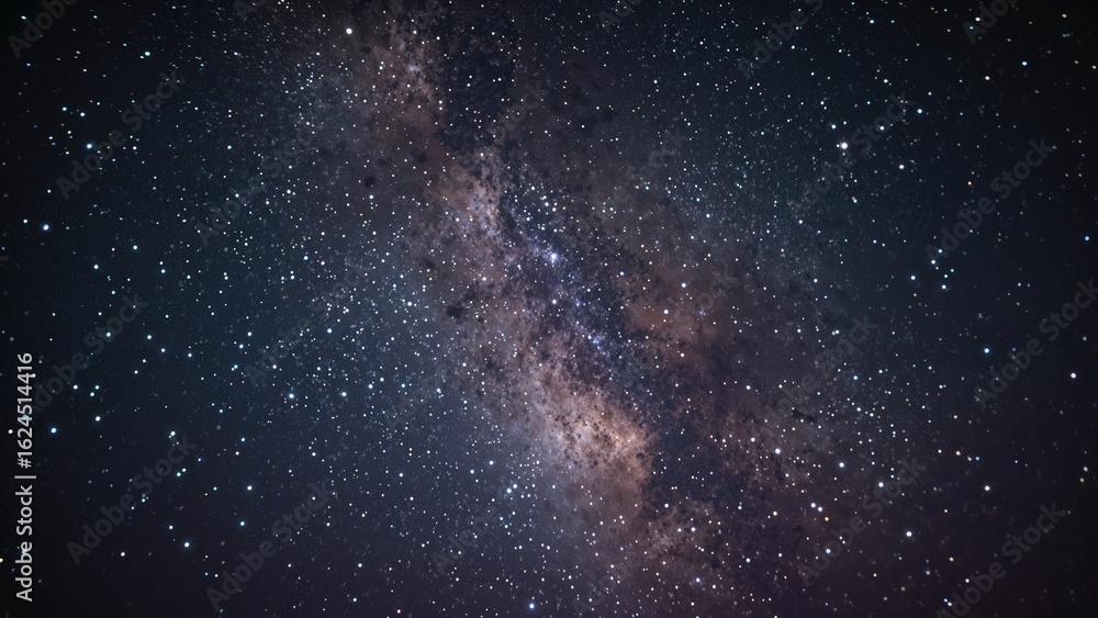 Obraz premium Celestial stars and diffuse Milky Way display the season's natural nighttime allure