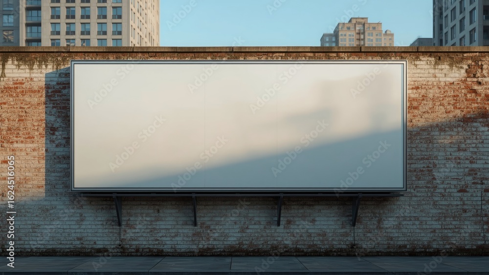 Obraz premium Void advertising panel attached to a brick exterior