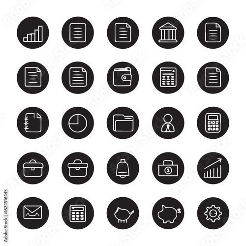 Business and financial management icon set.