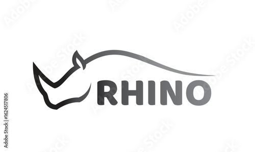 rhinoceros head logo vector design symbol illustration