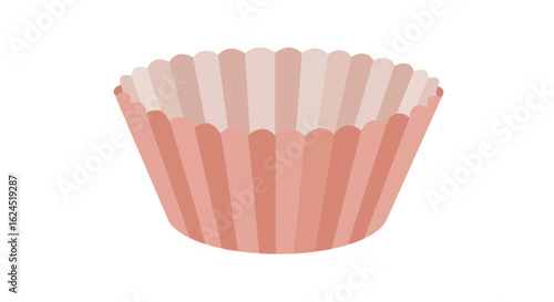 Empty red paper cupcake liner on white, background, useful for baking products