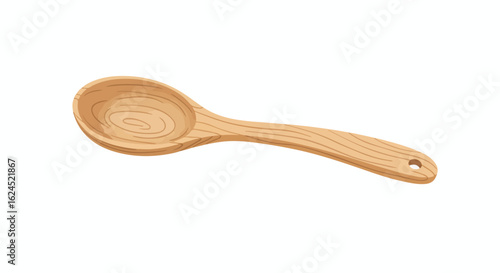 Wood spoon isolated on white background. For cooking use or illustration