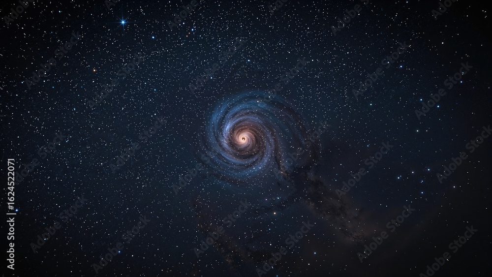 Fototapeta premium Deep blue celestial night adorned with stars