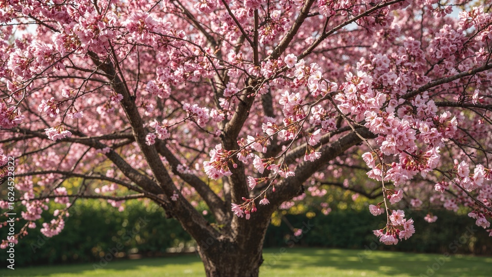Detailed shot of cherry blossoms on tree branches Detailed shot of cherry blossoms on tree branches