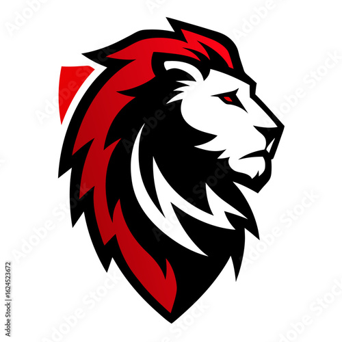 Lion Crest with Bold Lines and Exaggerated Mane for Competitive Appeal