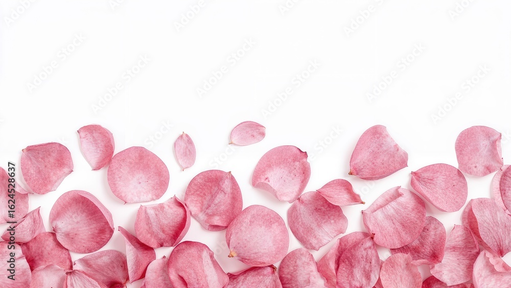 Fototapeta premium Soft Pink Rose Petals Displayed Against a White Backdrop
