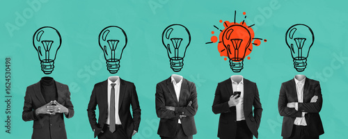 Vászonkép Business creativity and leadership concept with standout red bul