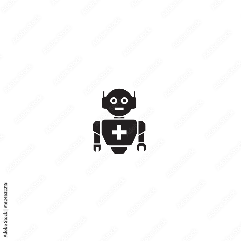 Fototapeta premium Vector art of medical robot isolated on white background providing healthcare assistance