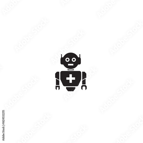 Vector art of medical robot isolated on white background providing healthcare assistance