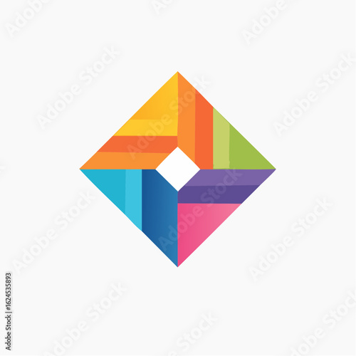 Free Download Minimal vector logo featuring geometric symmetry, abstract shape fusion, and strong negative space for premium brand identity. - GFXLoad