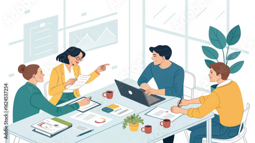 Diverse team brainstorming ideas around a table, perfect for business presentations or websites.