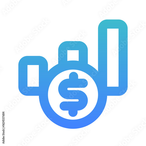 paid engagement line gradient icon
