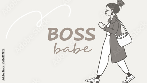 Boss babe illustration vector design for women empowerment and business motivation graphic design asset
