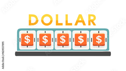 Dollar slot machine gambling jackpot game concept for casino and online games with money winning chance