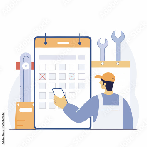 Handyman Checking Appointments on Phone
