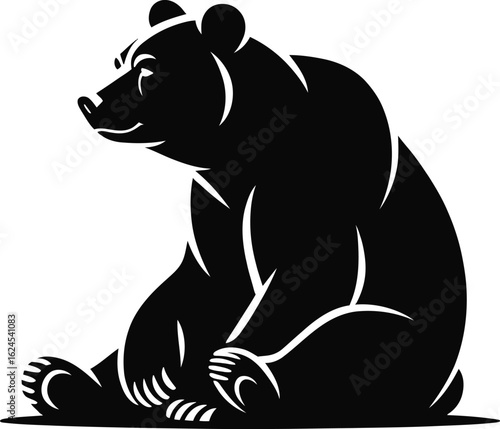 Black bear sitting profile animal wildlife