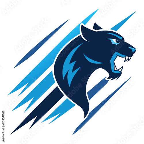 Howling Panther with Sharp Icy Highlights and Abstract Motion Streaks for Stealthy, Agile Expression