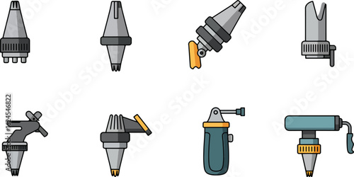 Set of food preparation equipment illustrations