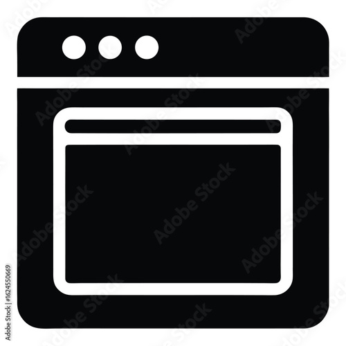 Solid Black Browser Window Icon