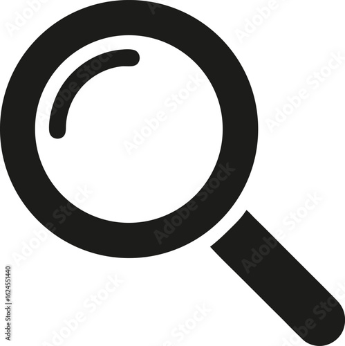 Solid Black Magnifying Glass Search Icon