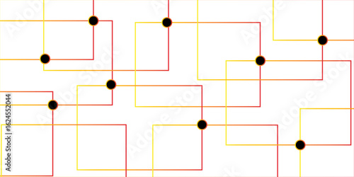 Network system circuit board connected dots and lines background template.Vector abstract futuristic architecture concept with digital.