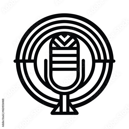 Podcast Outlined In Bold Vector Illustration