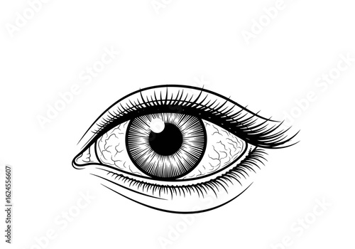 Illustration of a realistic eye for beauty and vision concept