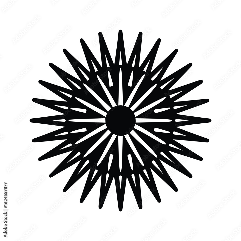 Obraz premium Sea Urchin Outlined Icon Vector Illustration