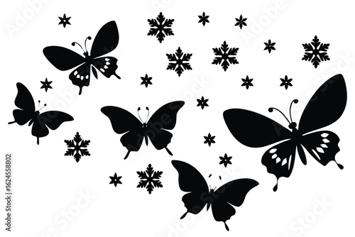 vector illustration of butterflies interacting wi (1).eps