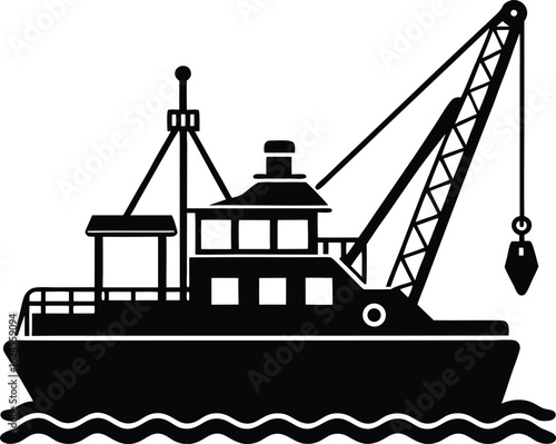 dredge for seafloor sampling on white background.eps