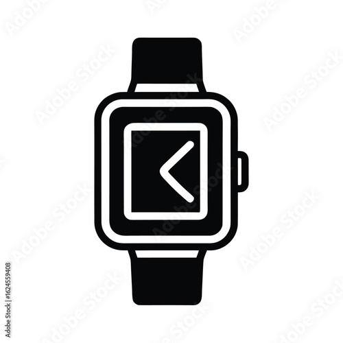 Smartwatch With Digital Display Outline Vector Illustration