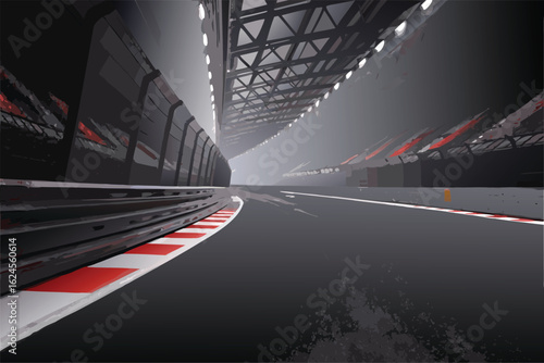 Urban motion blur of speeding cars on a dark highway