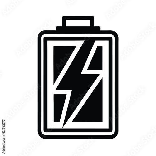 Battery With Charge Outline Vector Illustration