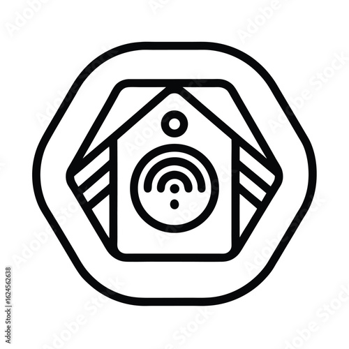 Carbon Monoxide Detector Outline Vector Illustration