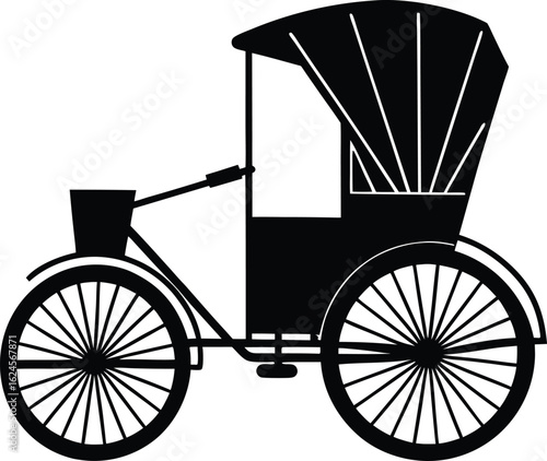 rickshaw on white background.eps