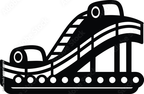 roller coaster car on white background.eps