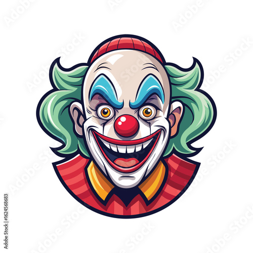Clown Mask face vector art illustration with white background