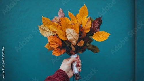 A bouquet of autumn leaves