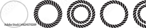 Rope circle formation progression with increasing detail