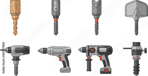 Various power tools illustration for commercial use