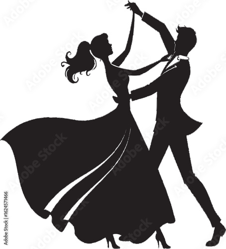 Elegant couple dancing ballroom waltz in formal attire ballroom dancing formal wear