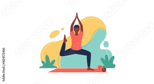 Man practicing yoga outdoors: perfect for wellness websites, fitness blogs, or yoga studio brochures.