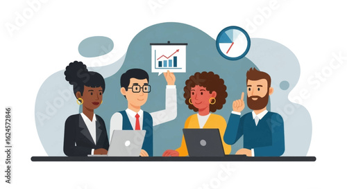 Diverse business team brainstorming ideas, perfect for presentations or website banners.