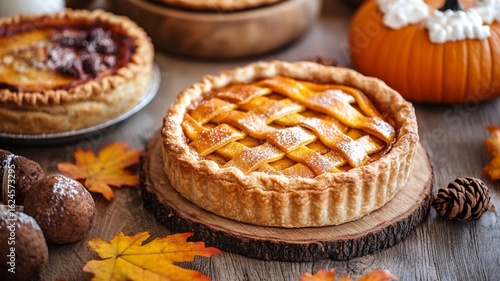 homemade pie during autumn festive season