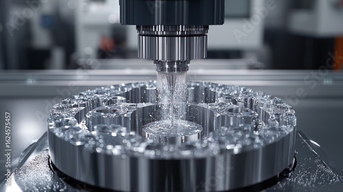 Metal part machining process in industrial setting