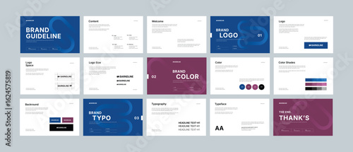 Brand identity design template. Creative brand guidelines layout. Logo and brand strategy guide. Brand manual presentation. Brand strategy design. Logo guideline book.	