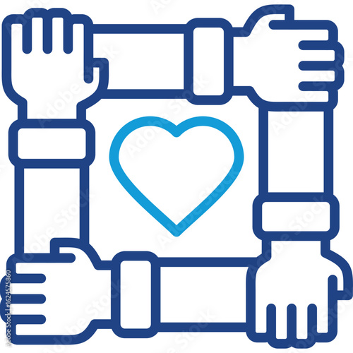 Volunteers line color icon