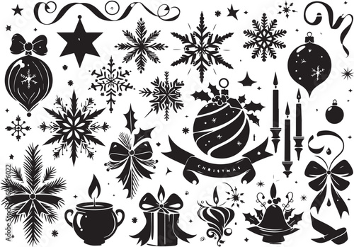 A beautiful vector snowflake set, perfect for a winter holiday pattern or Christmas decoration design